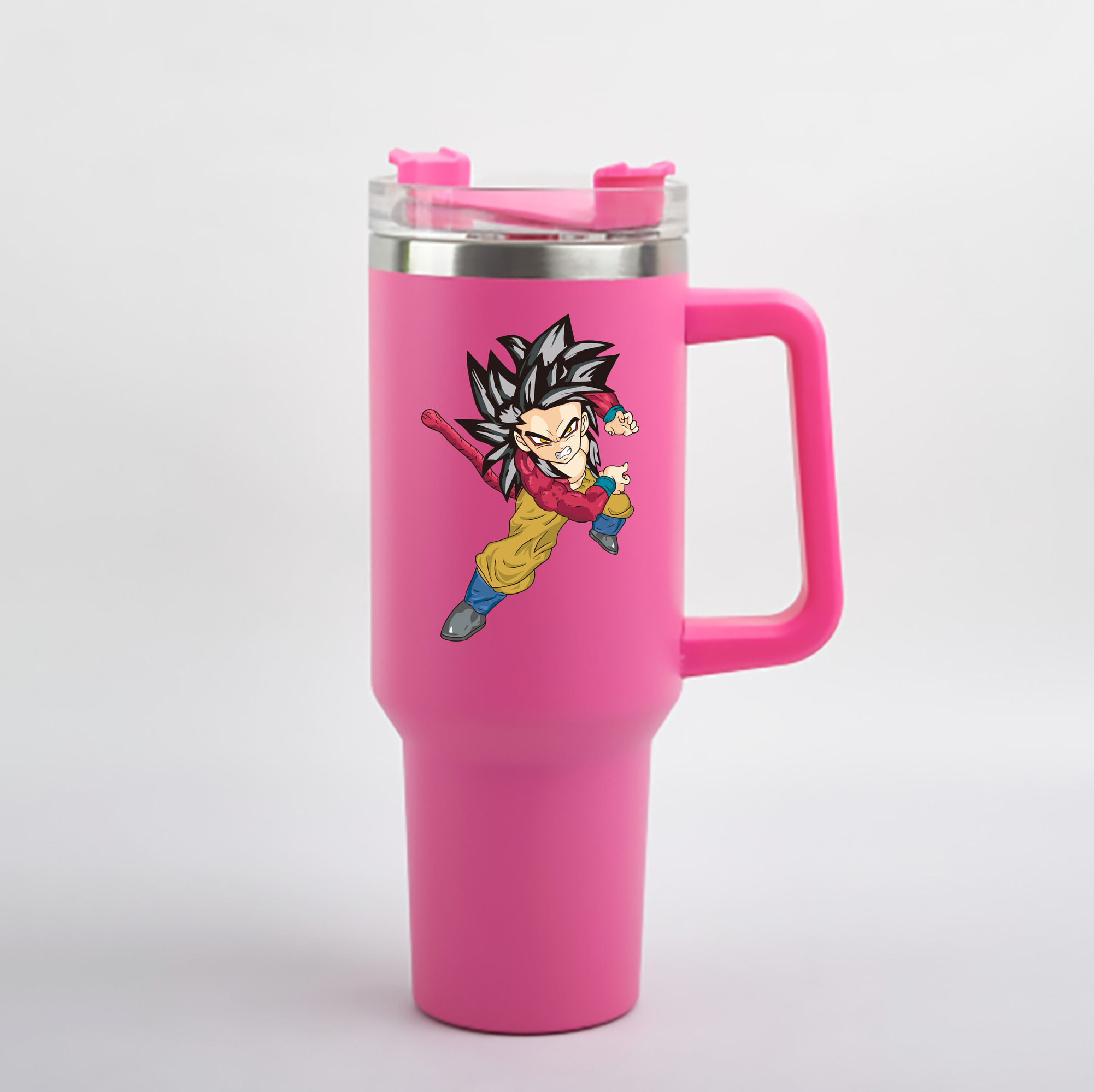 （画像用） ドラゴンボール 孫悟空（そん ごくう）Son Goku カカロット DRAGON BALL Kakarotto 1200mL車用タンブラー - クリスタルステッカー（プラスチックストロー付き）